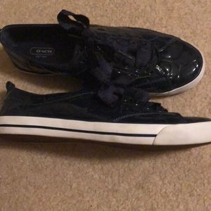 Navy blue coach sneakers